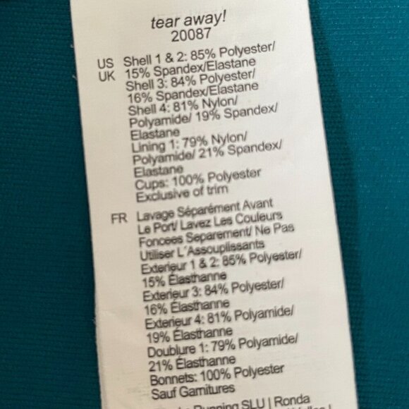 Brooks FINEFORM Sports Bra Style 350078 Teal Green Blue White Black Sz 36 C/D - Picture 10 of 12